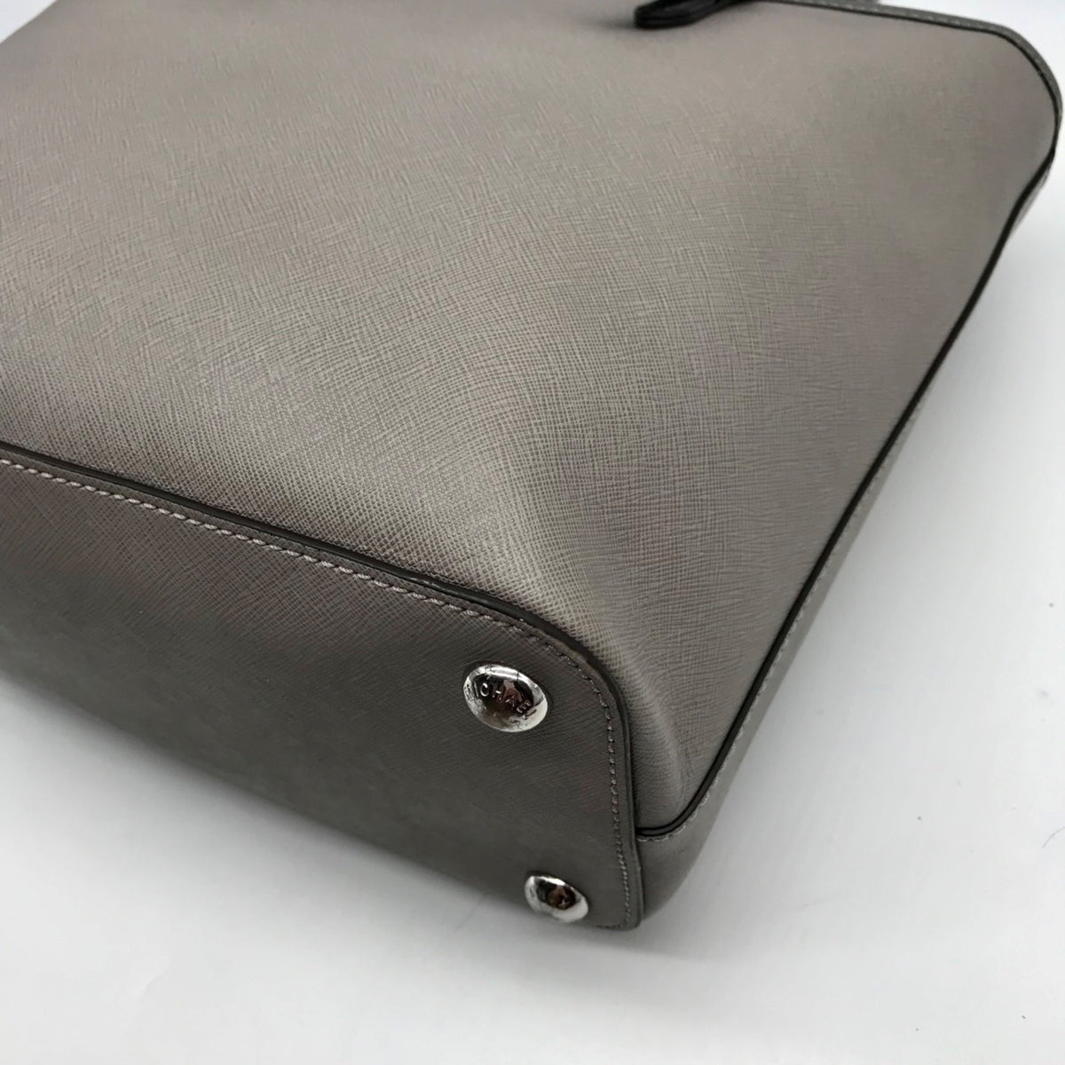 Michael Kors Gray Saffiano Leather Jet Set Pocket Tote Bag