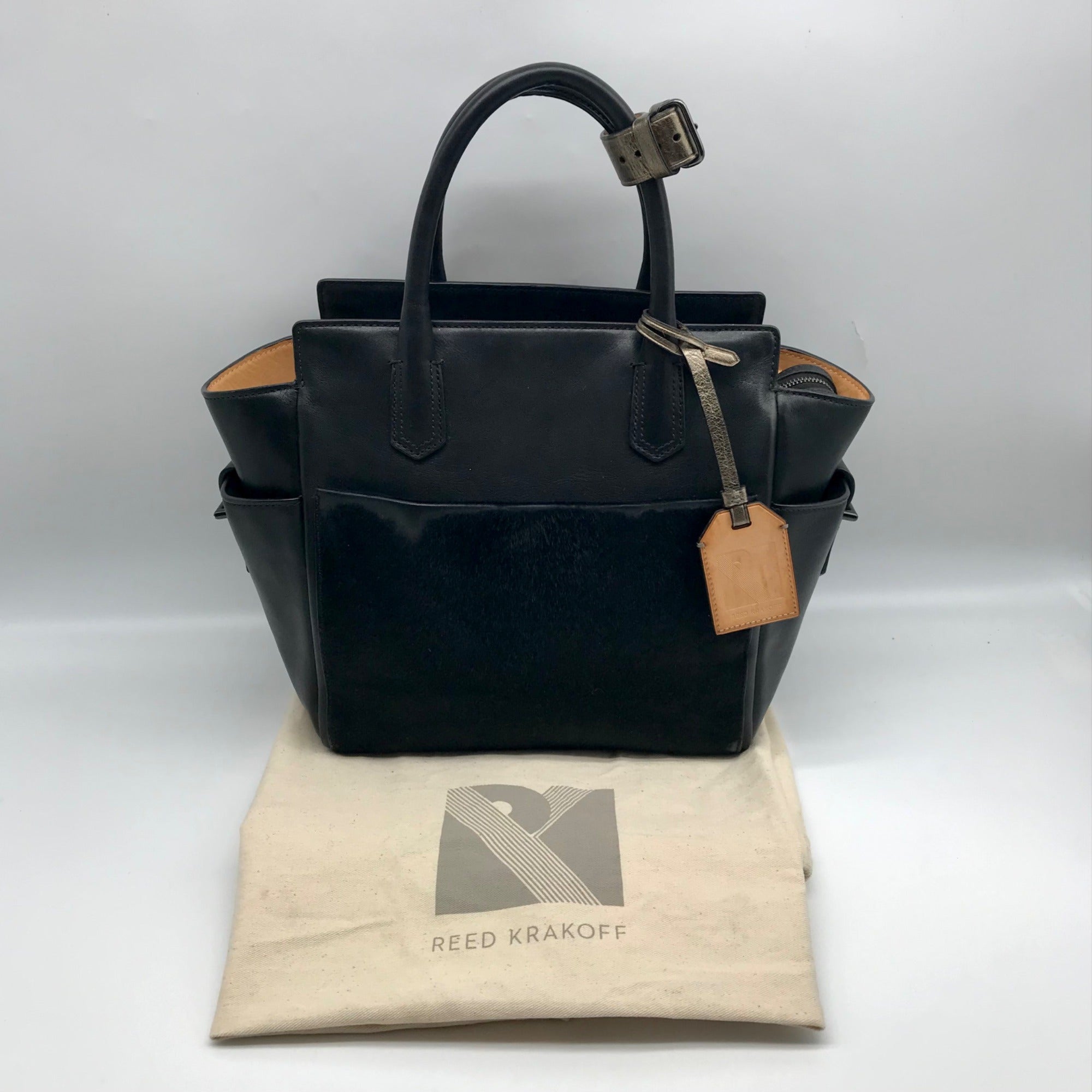 Reed Krakoff Black Leather &amp; Calf Hair Atlantique Satchel