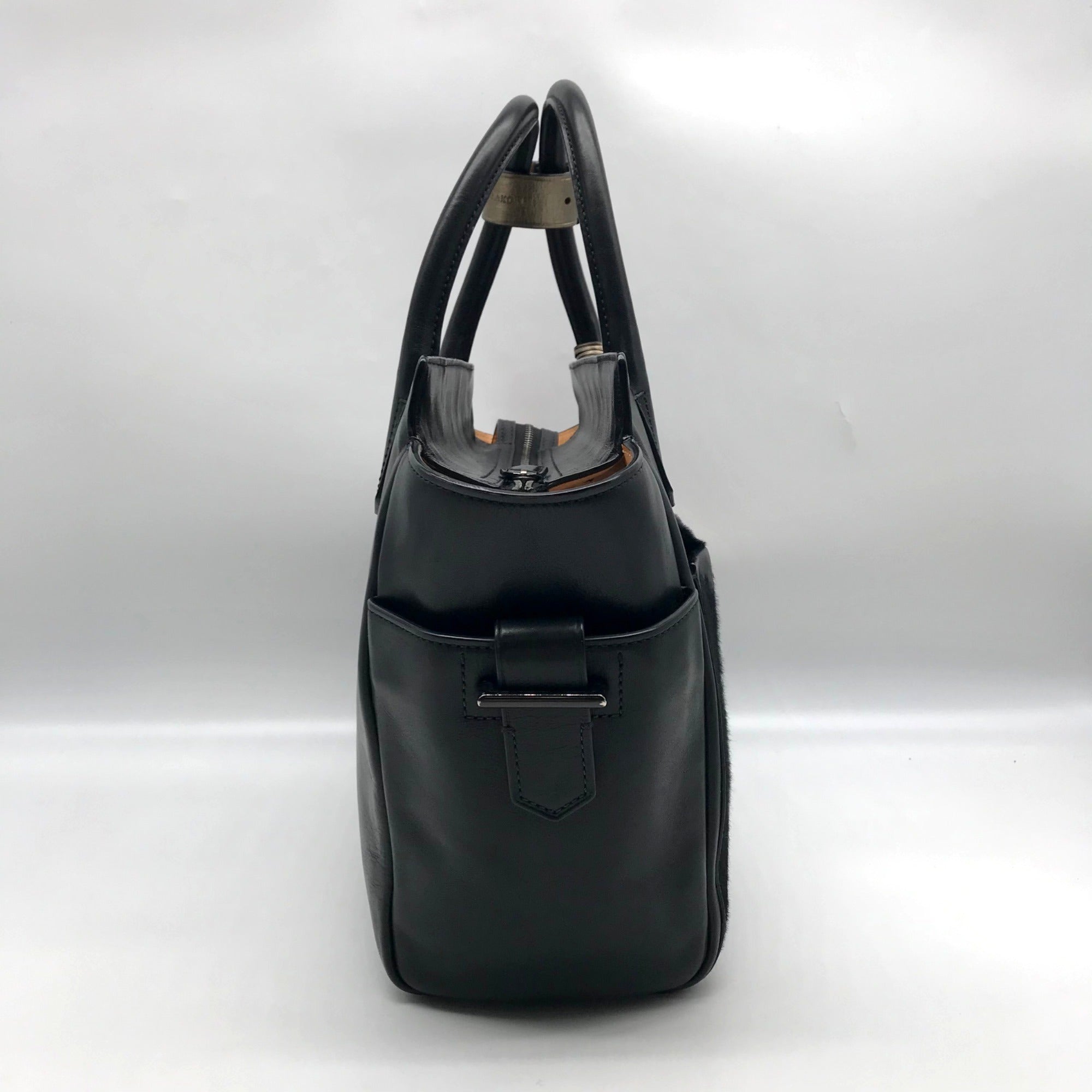Reed Krakoff Black Leather &amp; Calf Hair Atlantique Satchel