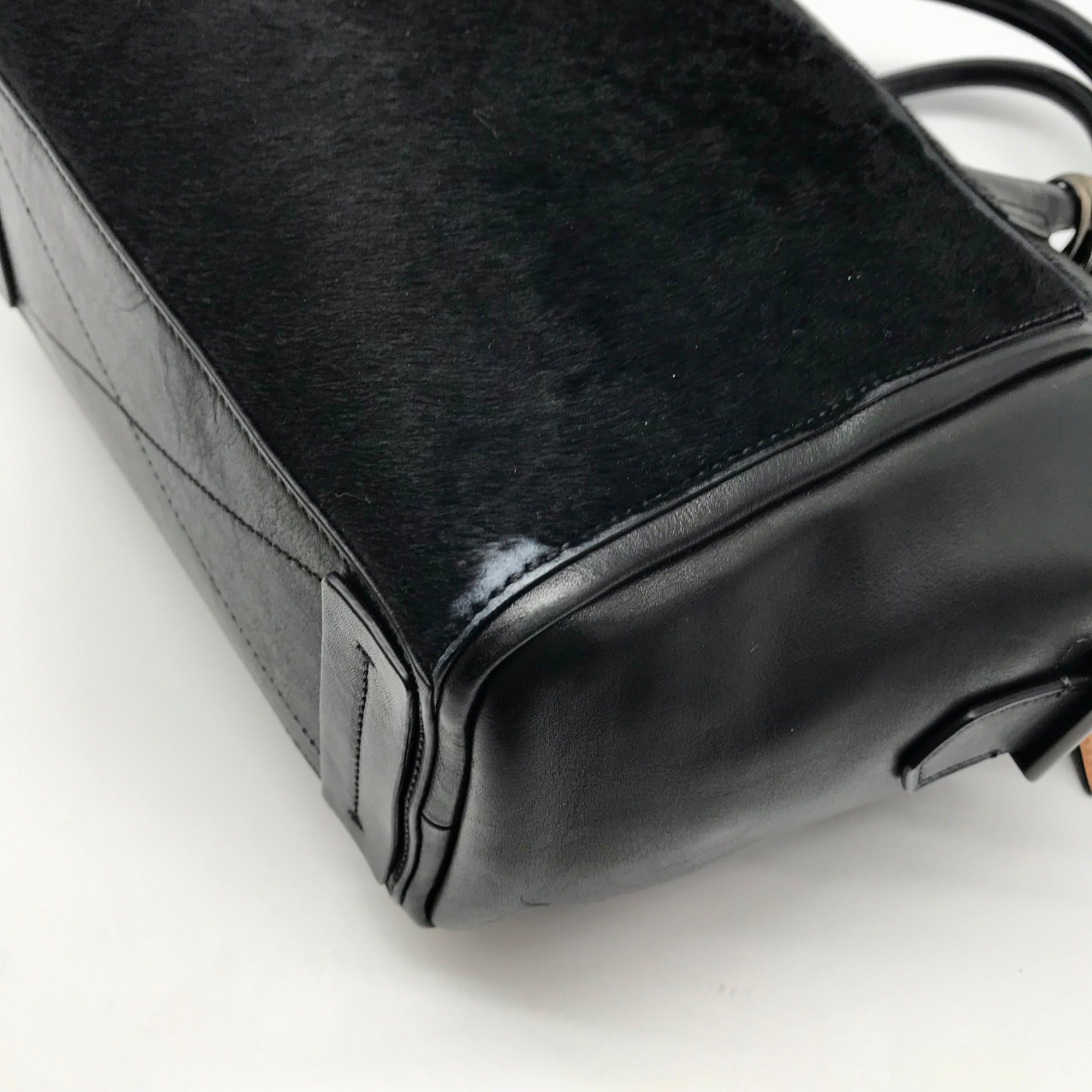 Reed Krakoff Black Leather &amp; Calf Hair Atlantique Satchel