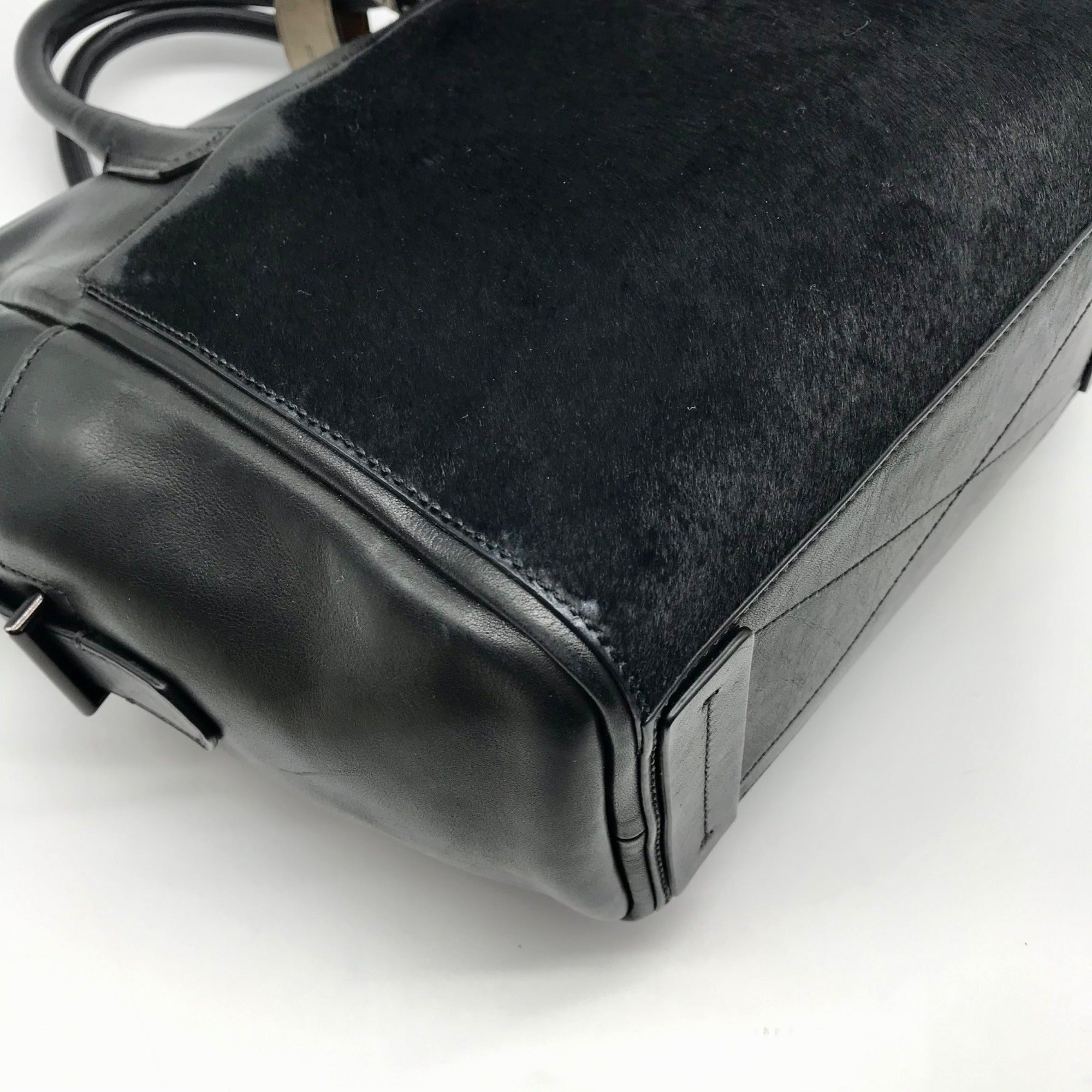 Reed Krakoff Black Leather &amp; Calf Hair Atlantique Satchel