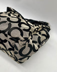 Coach Black and Grey Canvas Op Art Hobo Bag 13427