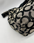 Coach Black and Grey Canvas Op Art Hobo Bag 13427