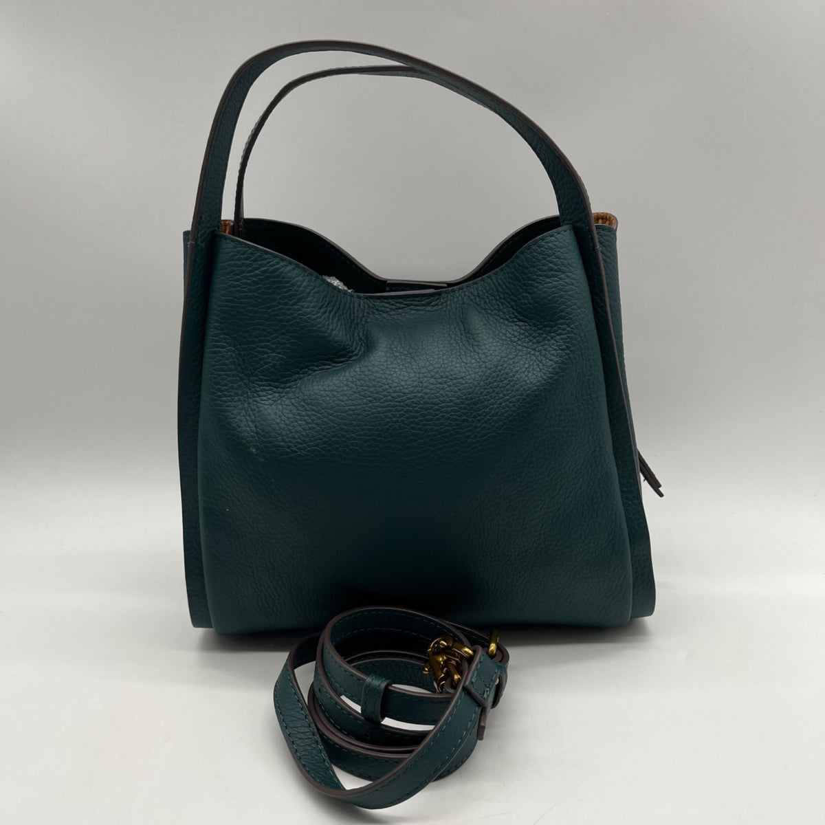 American Leather Dark Teal Pebbled Leather Convertible Crossbody