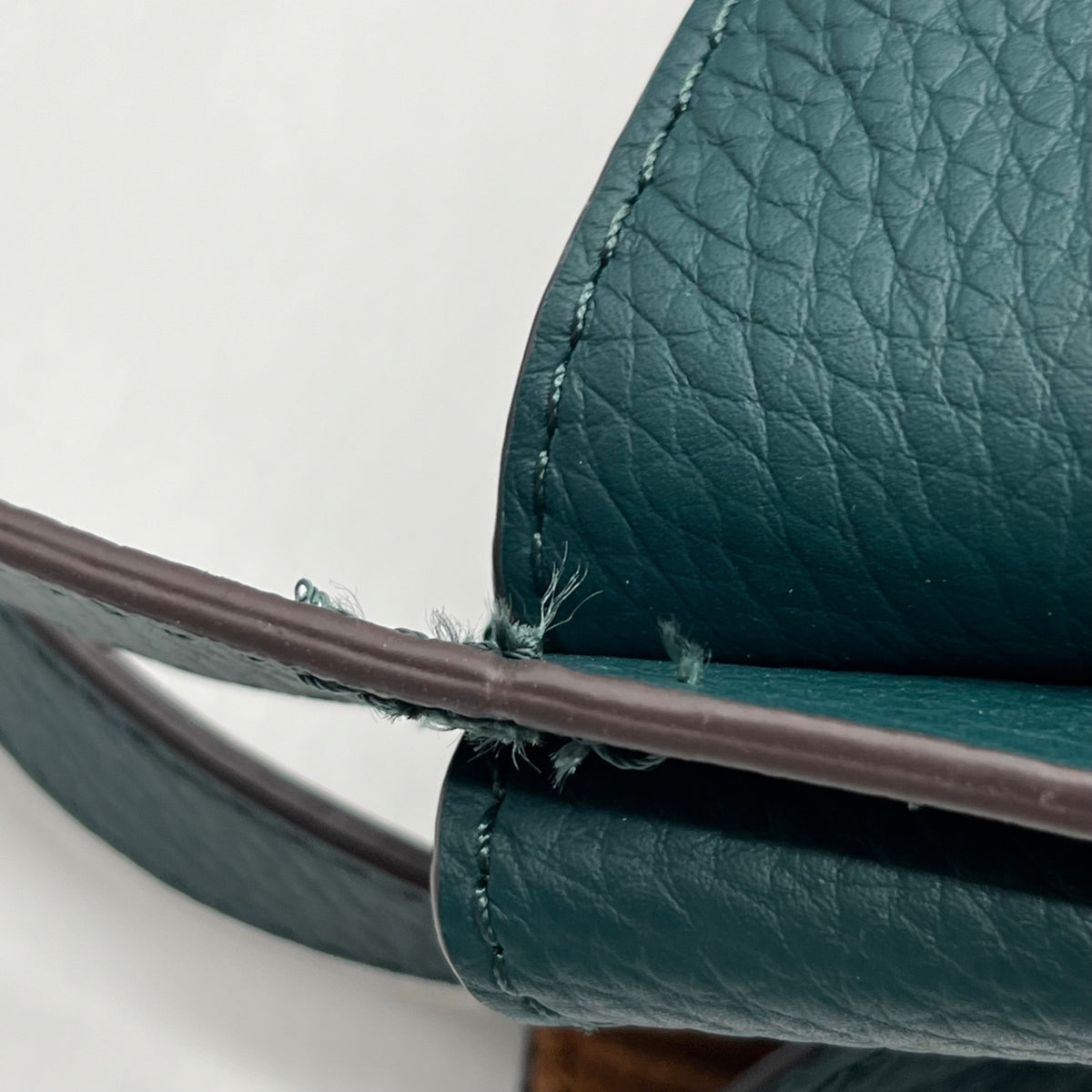 American Leather Dark Teal Pebbled Leather Convertible Crossbody