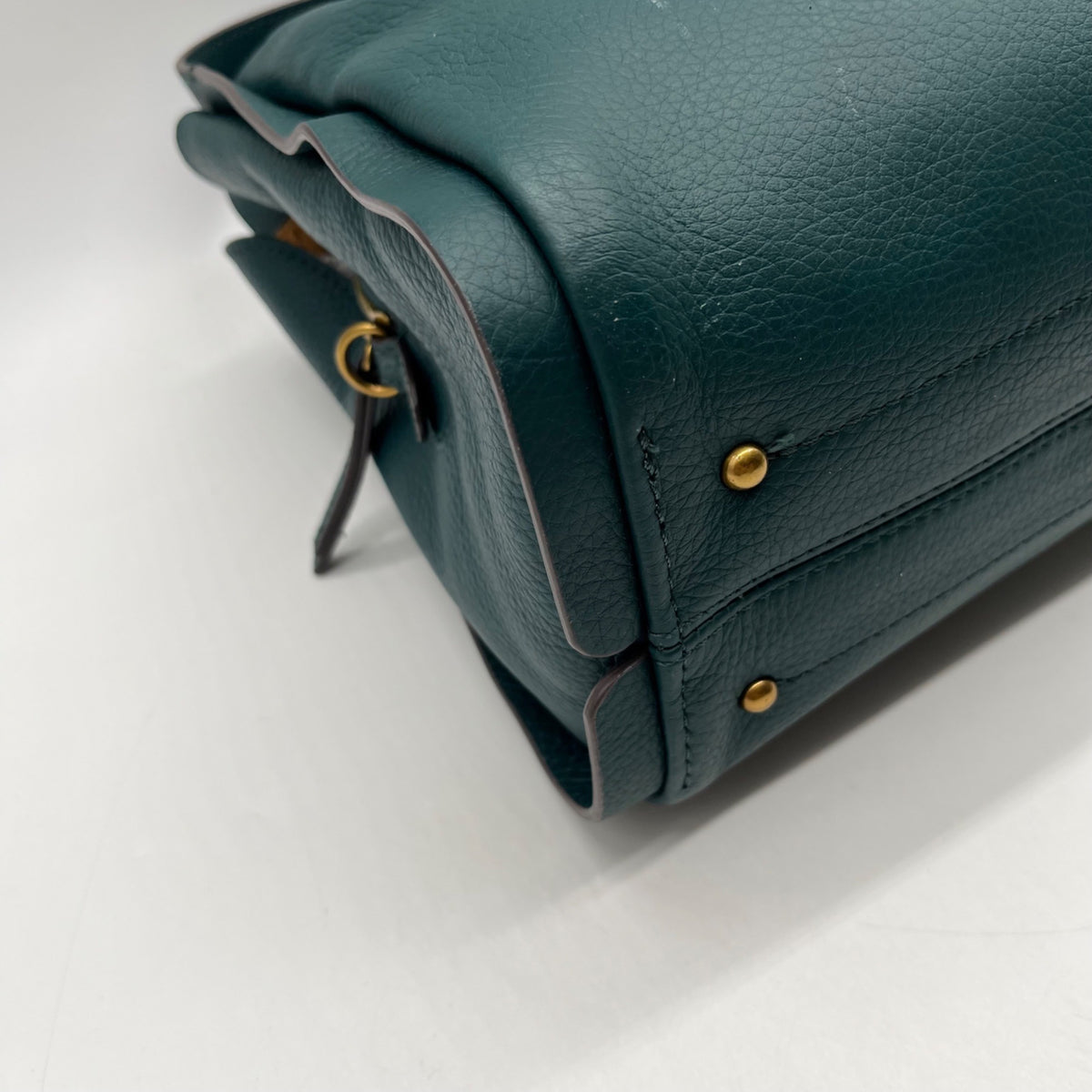 American Leather Dark Teal Pebbled Leather Convertible Crossbody