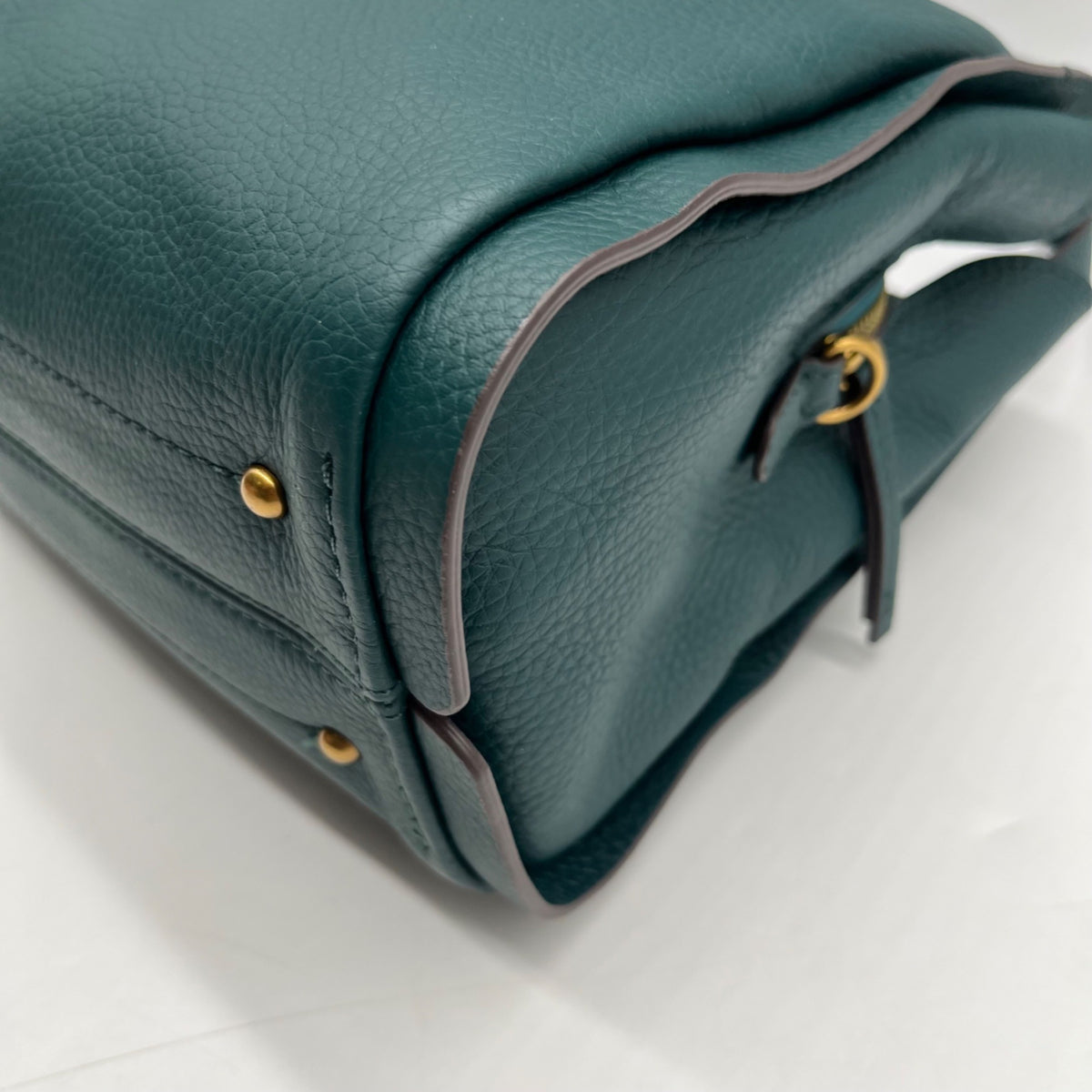 American Leather Dark Teal Pebbled Leather Convertible Crossbody