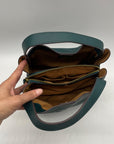 American Leather Dark Teal Pebbled Leather Convertible Crossbody