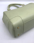 Tory Burch Robinson Middy Mint Julep Green Saffiano Leather Satchel