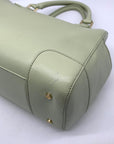 Tory Burch Robinson Middy Mint Julep Green Saffiano Leather Satchel