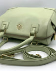 Tory Burch Robinson Middy Mint Julep Green Saffiano Leather Satchel