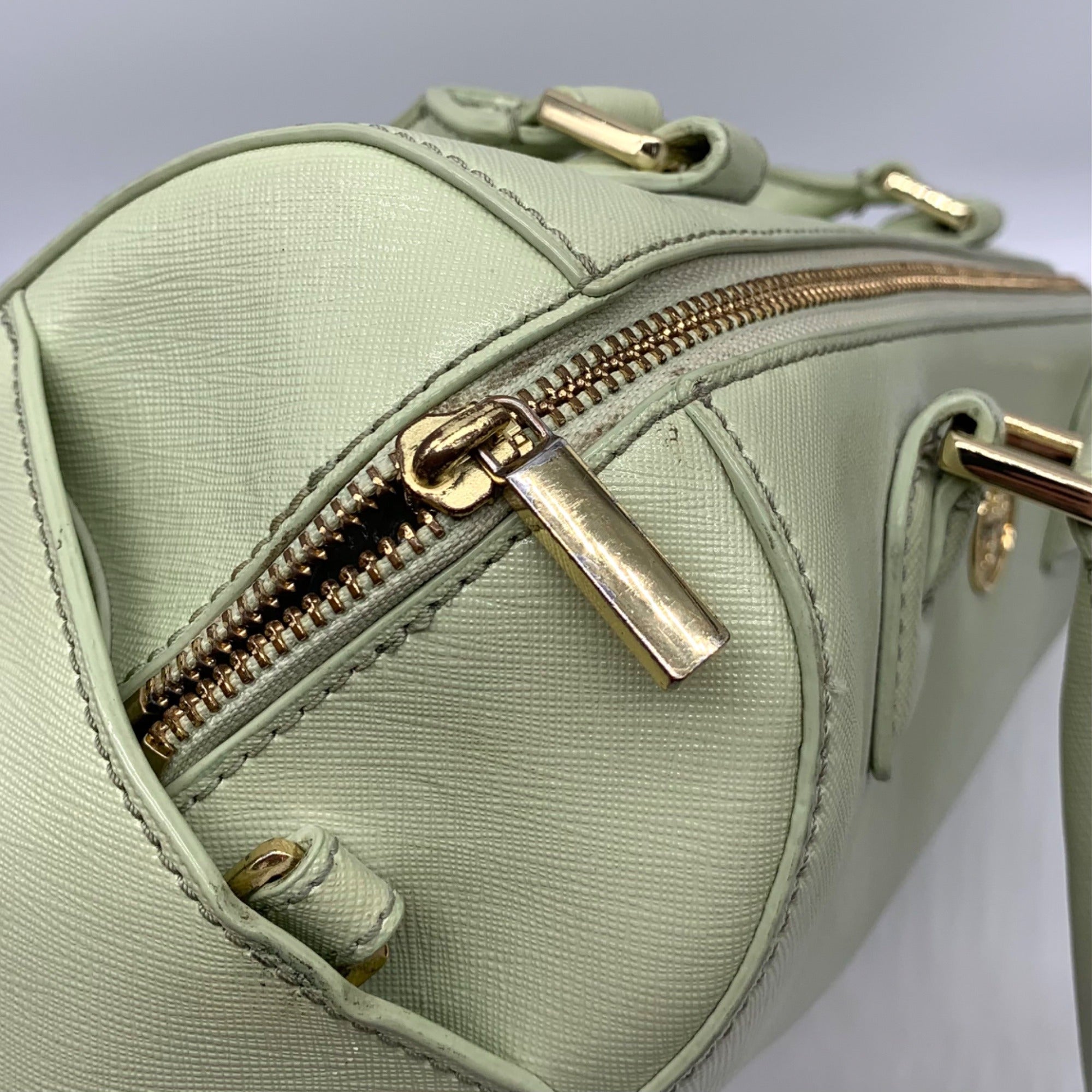 Tory Burch Robinson Middy Mint Julep Green Saffiano Leather Satchel