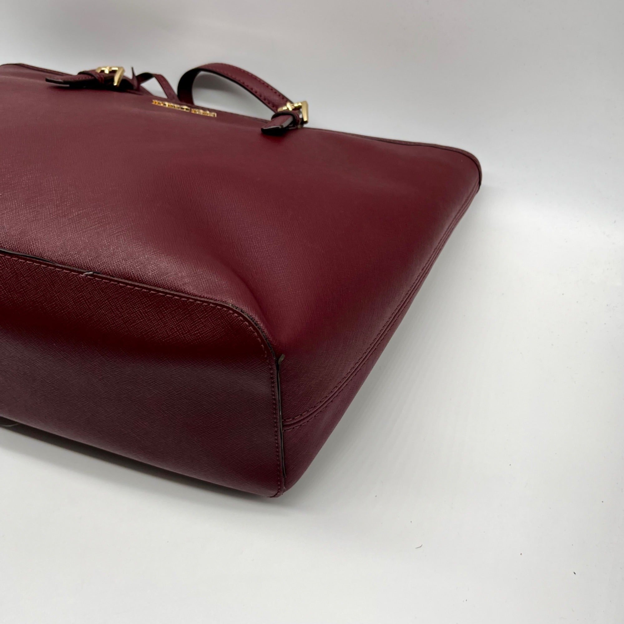 Michael Kors Mulberry Wine Saffiano Leather Tote Bag