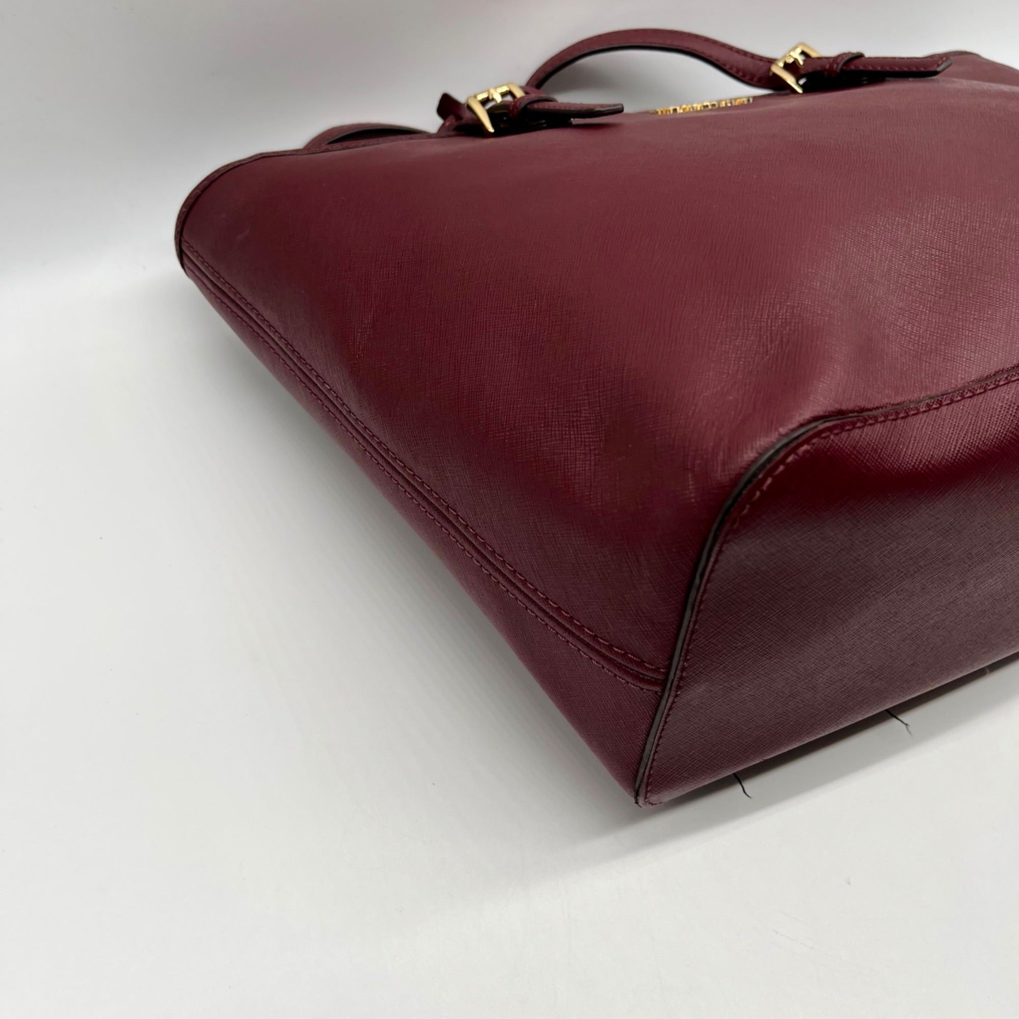 Michael Kors Mulberry Wine Saffiano Leather Tote Bag