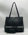 Steve Madden Black Faux Leather Tote Bag