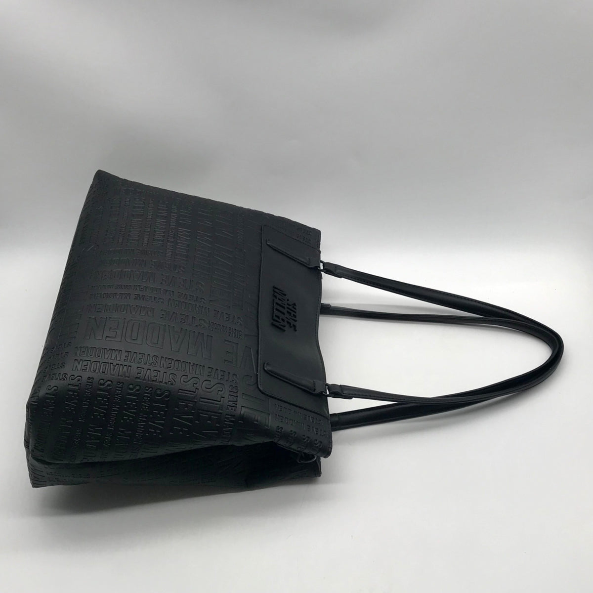 Steve Madden Black Faux Leather Tote Bag