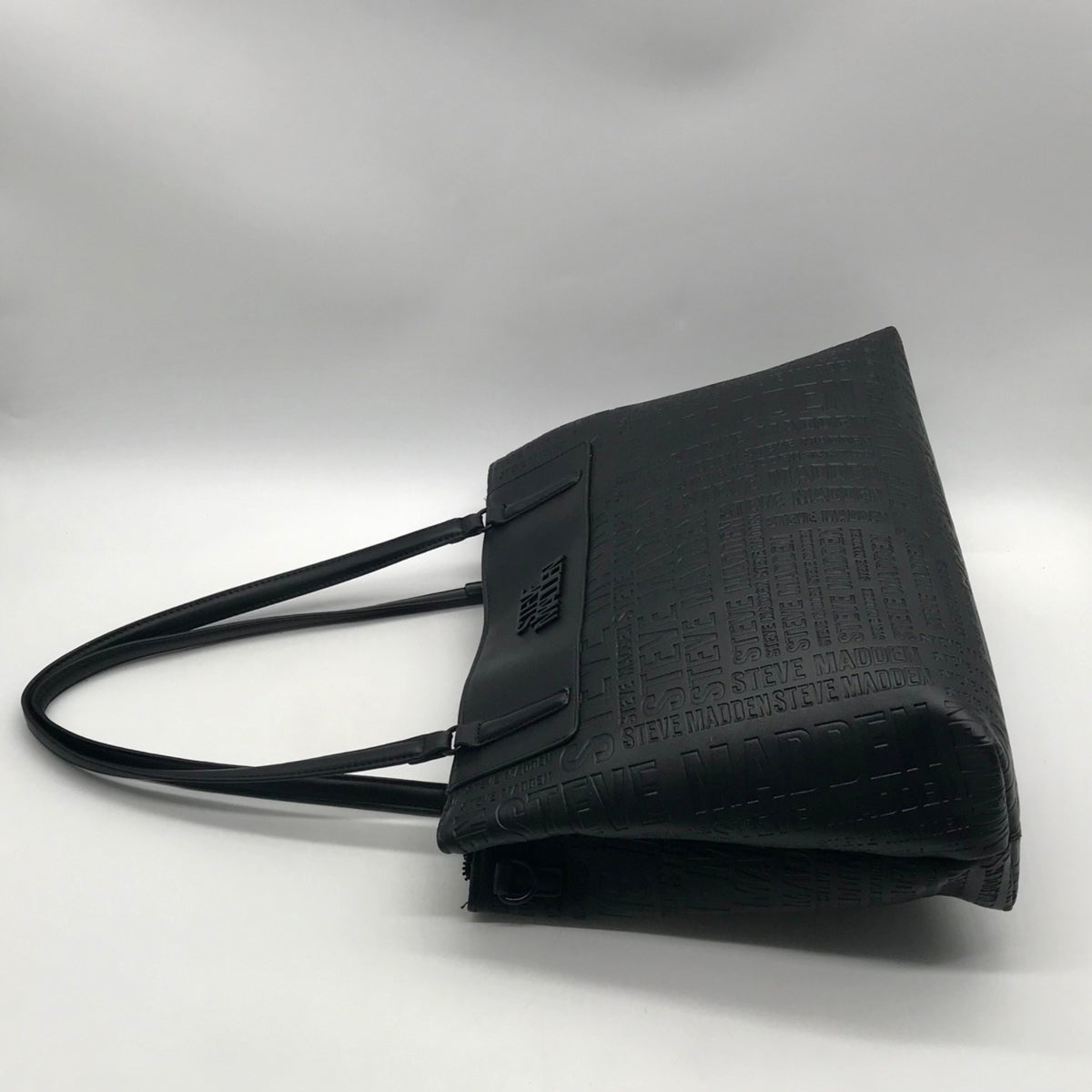 Steve Madden Black Faux Leather Tote Bag