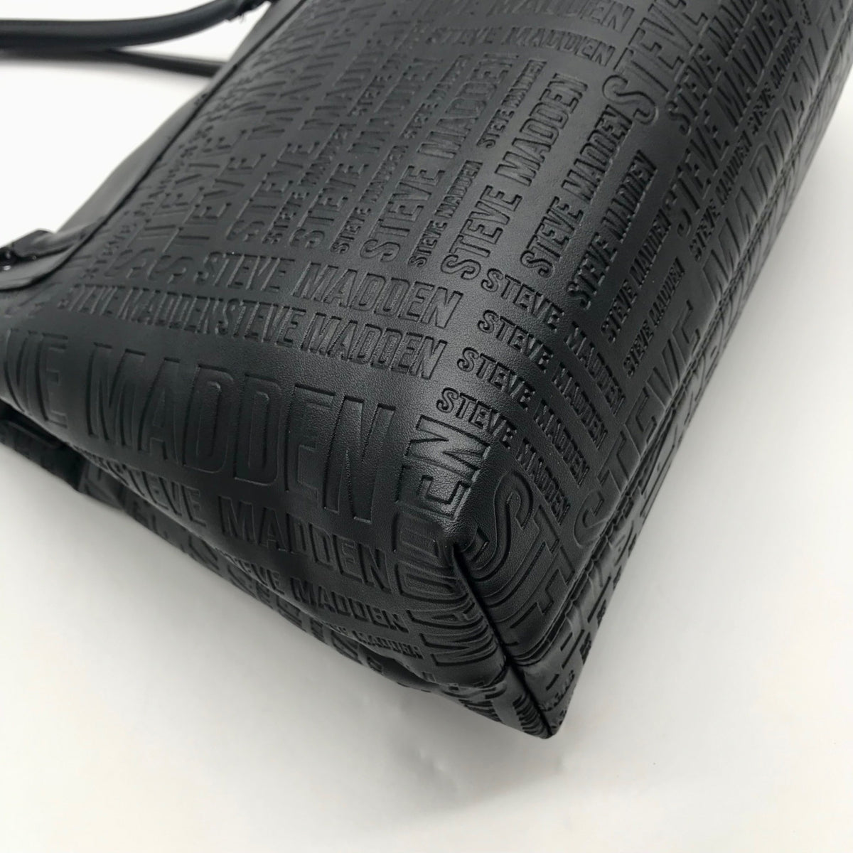 Steve Madden Black Faux Leather Tote Bag