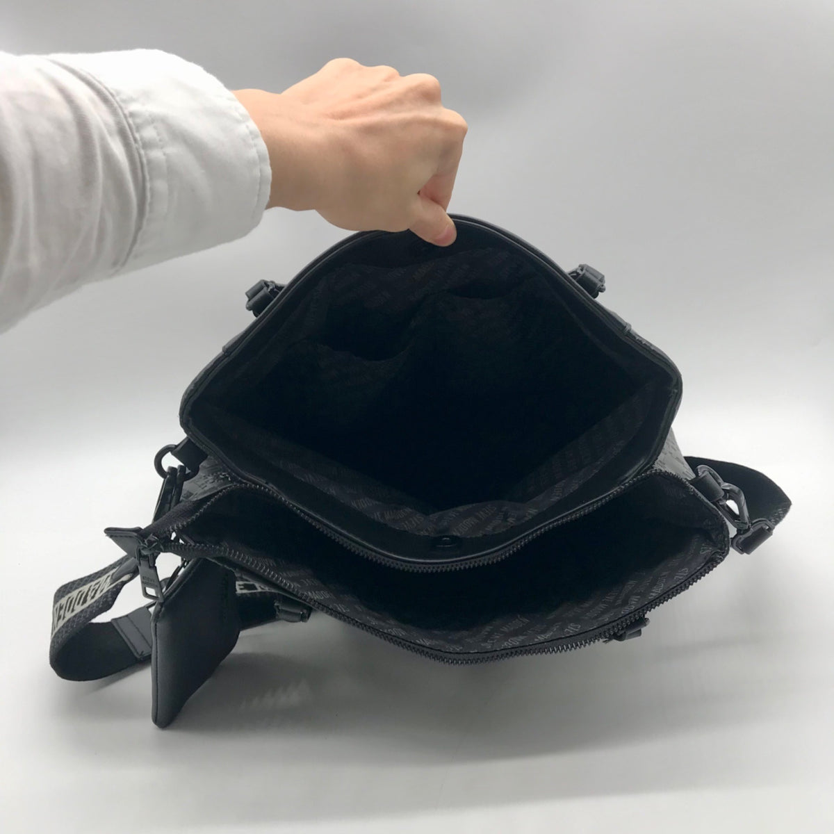 Steve Madden Black Faux Leather Tote Bag