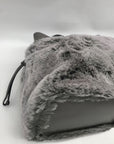 Kate Spade Gray Leather And Fur Marti Crossbody Bag