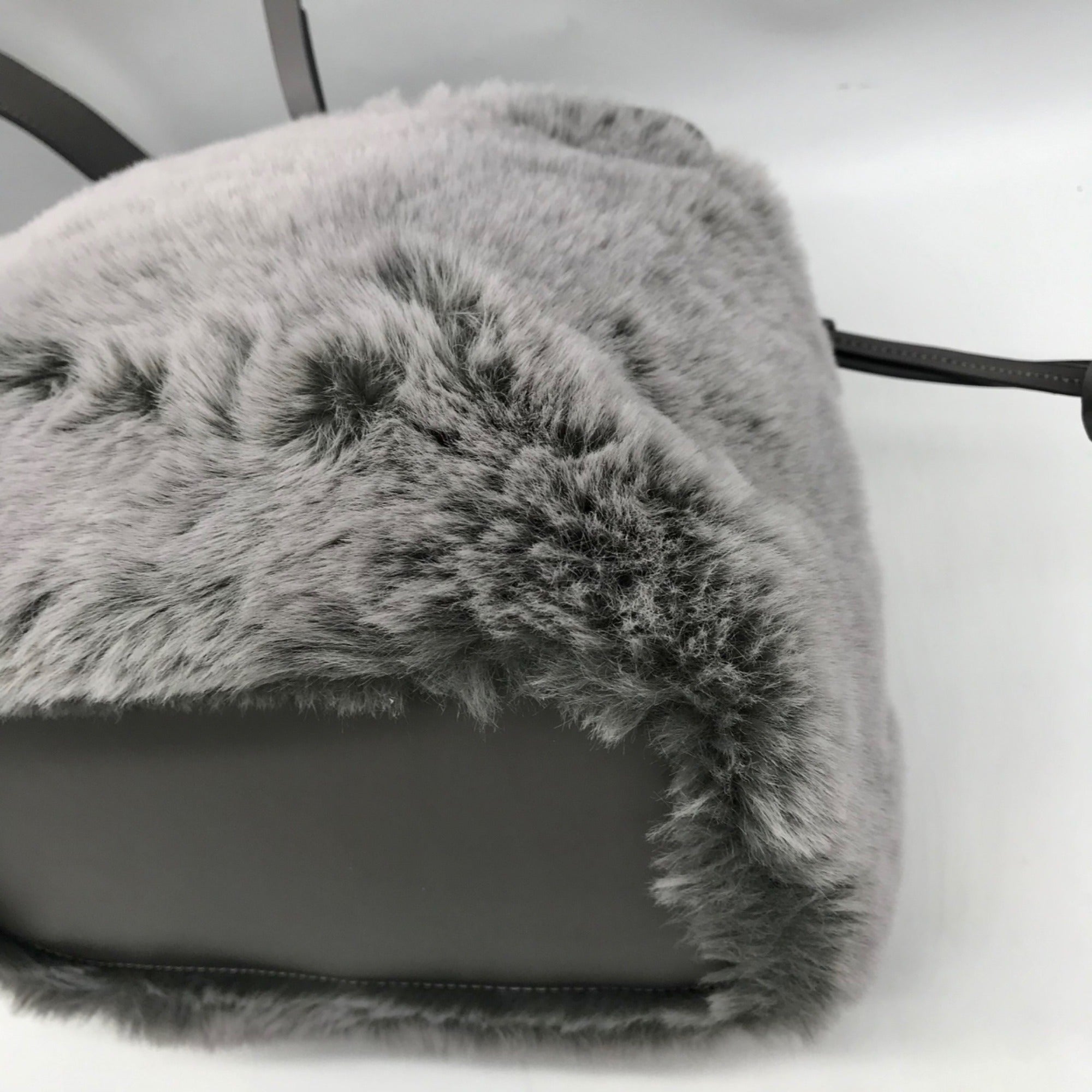Kate Spade Gray Leather And Fur Marti Crossbody Bag