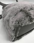 Kate Spade Gray Leather And Fur Marti Crossbody Bag