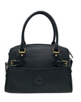 Dooney & Bourke Black Leather P212 Buckle Convertible Satchel Bag