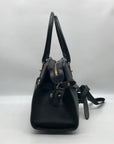 Dooney & Bourke Black Leather P212 Buckle Convertible Satchel Bag