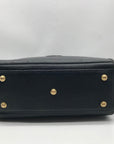 Dooney & Bourke Black Leather P212 Buckle Convertible Satchel Bag