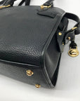 Dooney & Bourke Black Leather P212 Buckle Convertible Satchel Bag