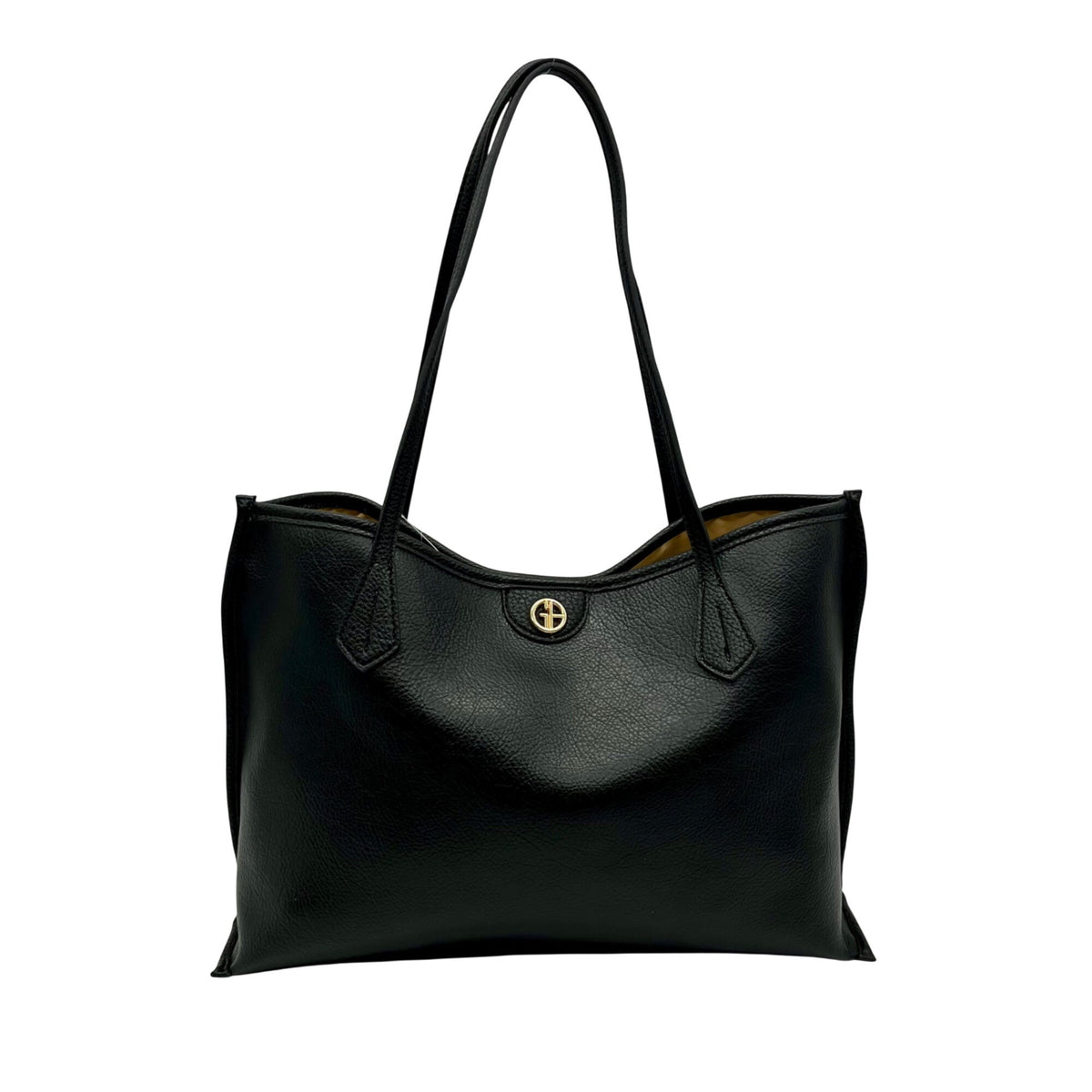 Giani Bernini Black Pebbled Leather Tote Bag