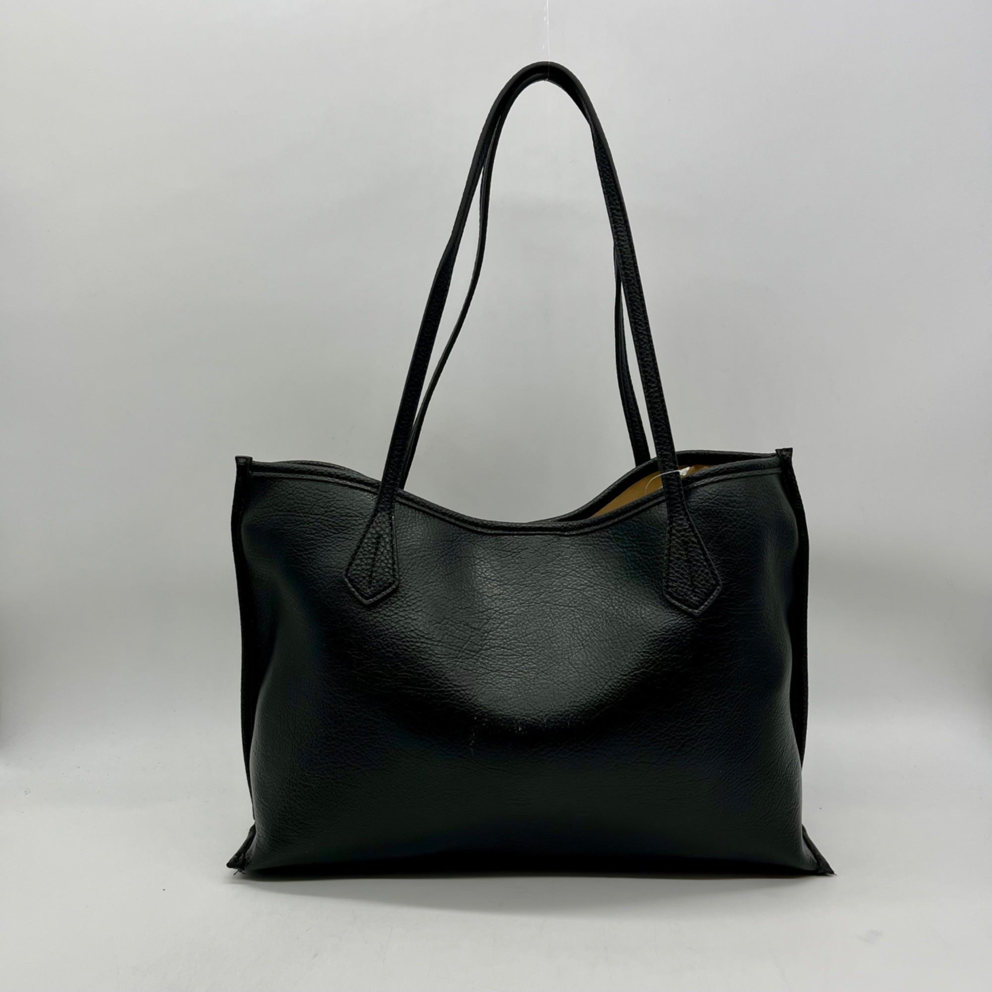 Giani Bernini Black Pebbled Leather Tote Bag