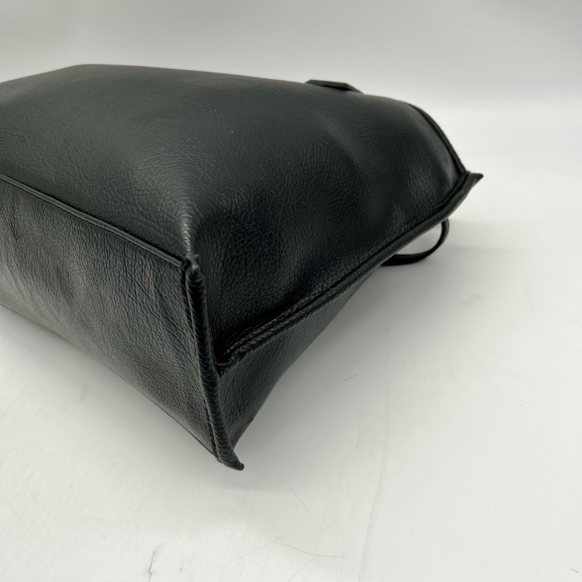 Giani Bernini Black Pebbled Leather Tote Bag