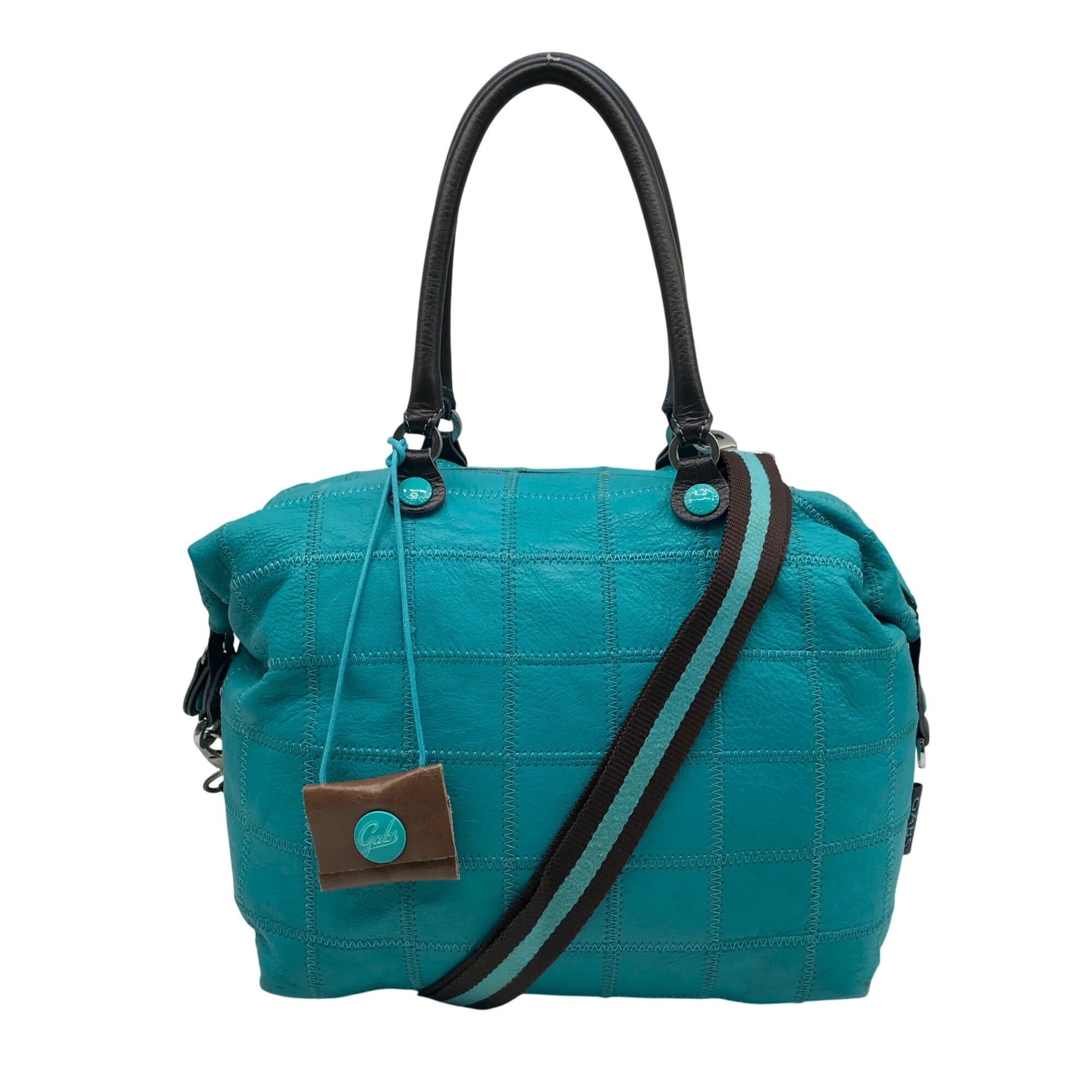 Gabs Turquoise Leather Large Convertible Shopping Tote Bag