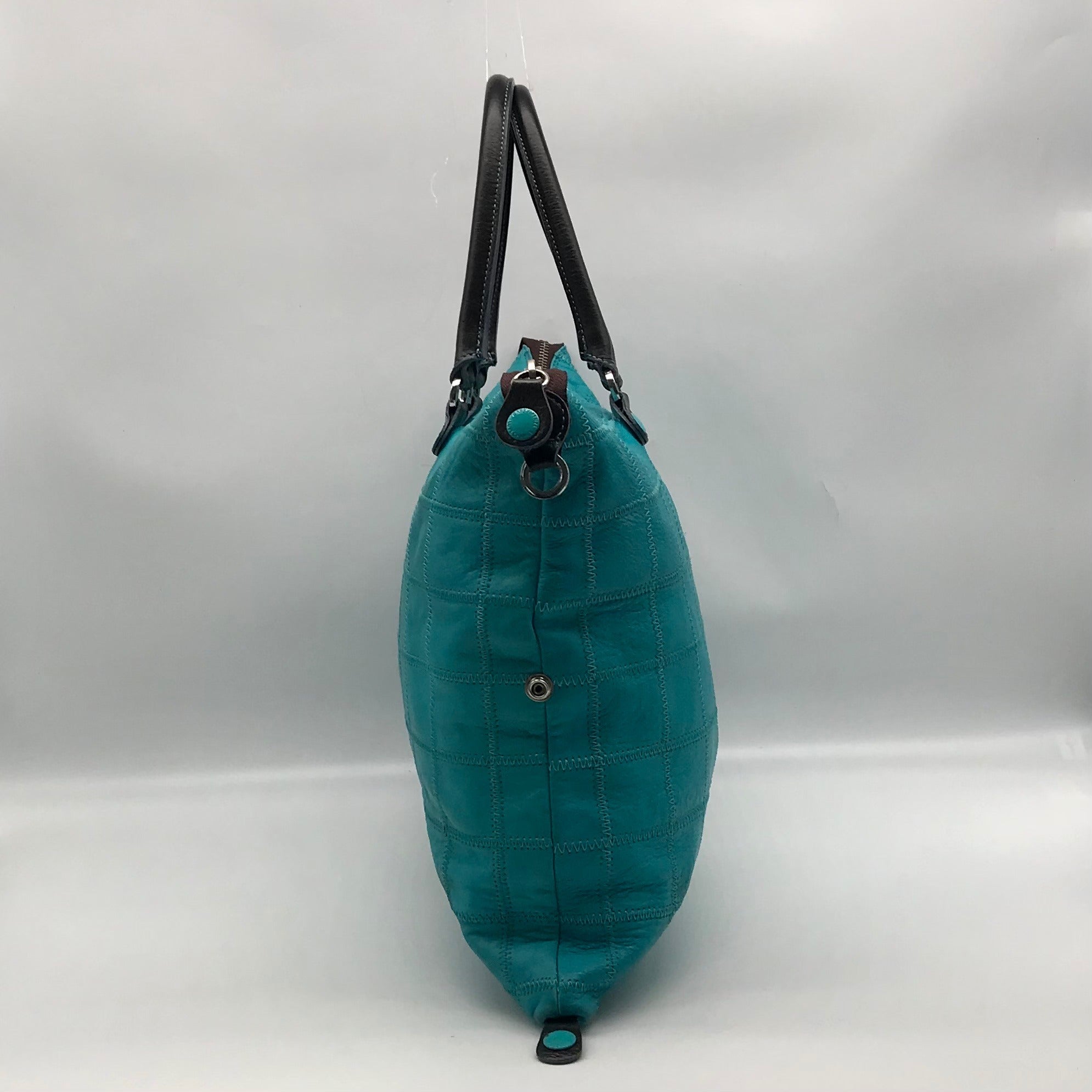 Gabs Turquoise Leather Large Convertible Shopping Tote Bag