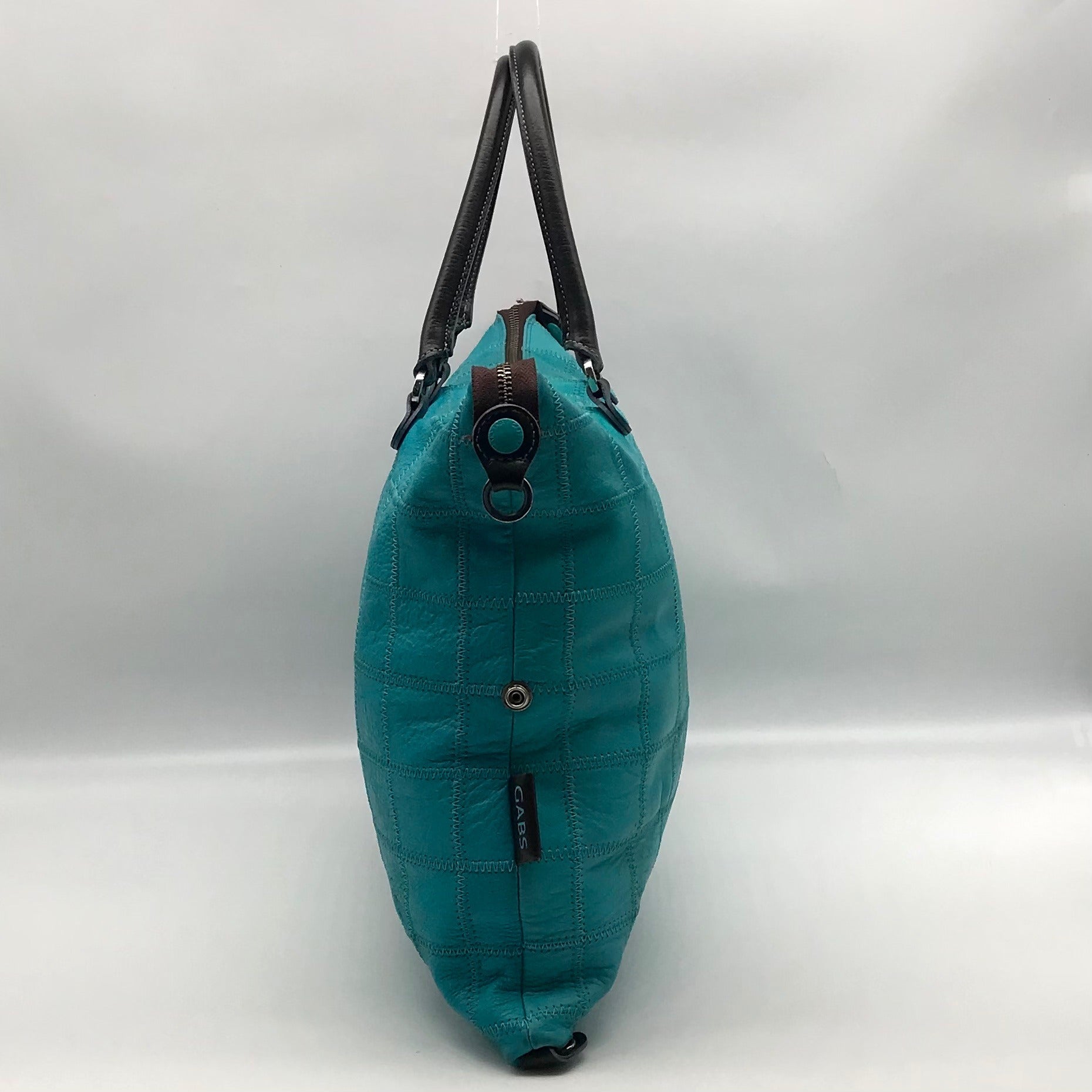 Gabs Turquoise Leather Large Convertible Shopping Tote Bag