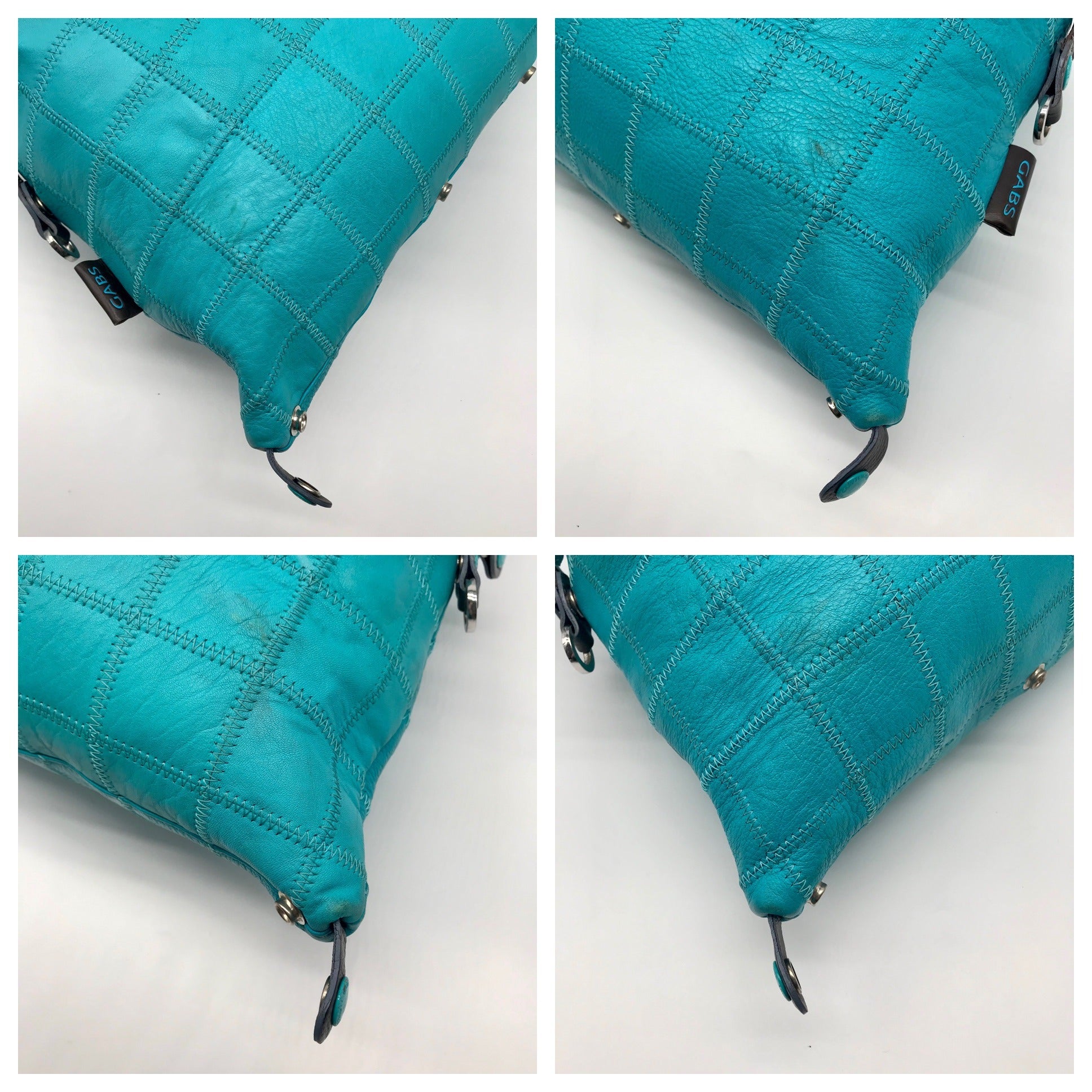 Gabs Turquoise Leather Large Convertible Shopping Tote Bag