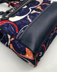 Coach Blue Canvas Legacy Heritage Candace Carryall Satchel Bag 19951