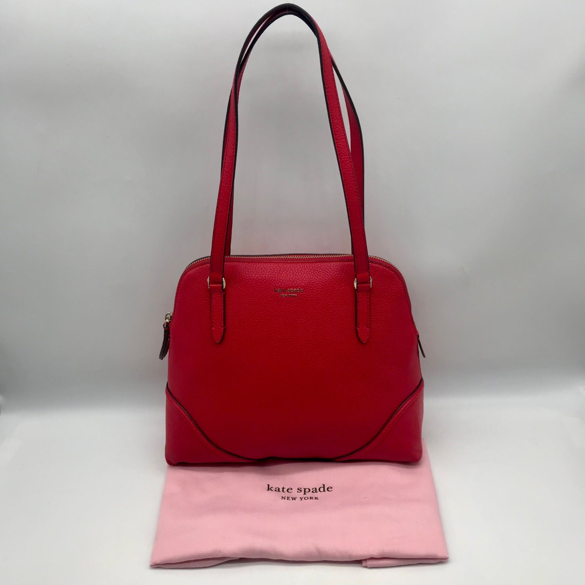 Kate Spade Red Pebbled Leather Carolyn Shoulder Bag