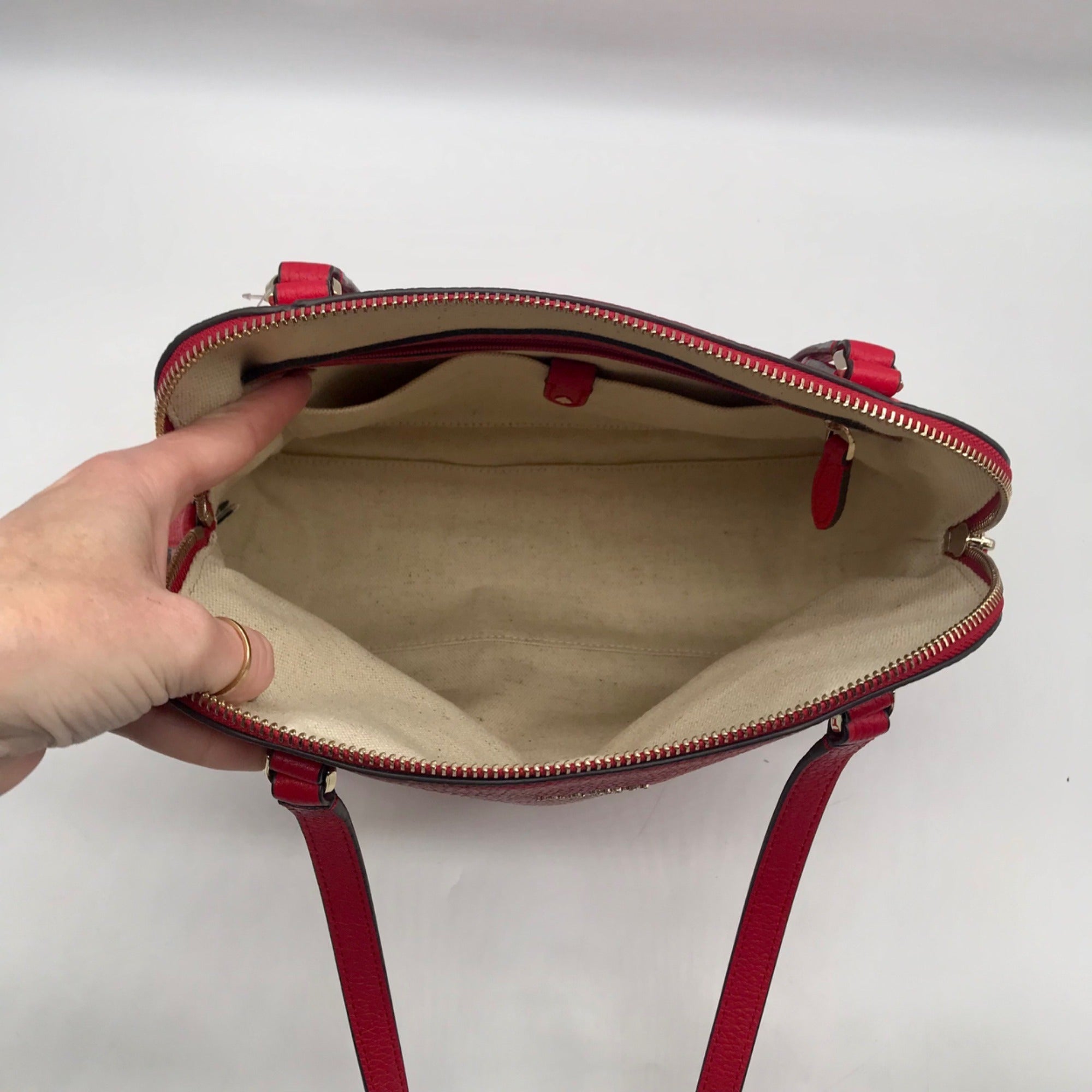 Kate Spade Red Pebbled Leather Carolyn Shoulder Bag