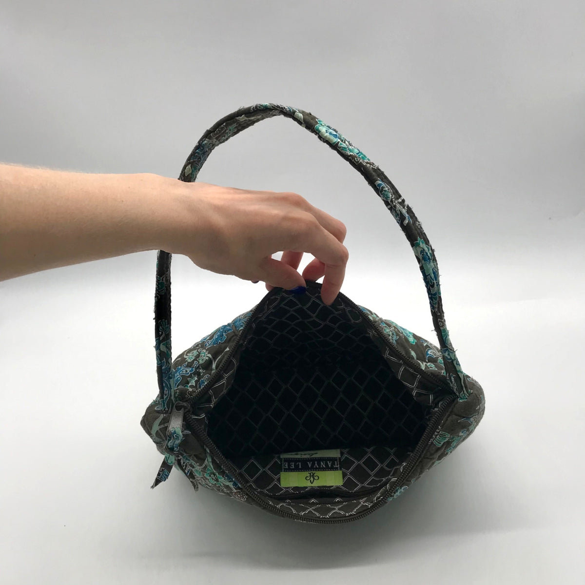 Tanya Lee Brown Quilted Cotton Shoulder Bag