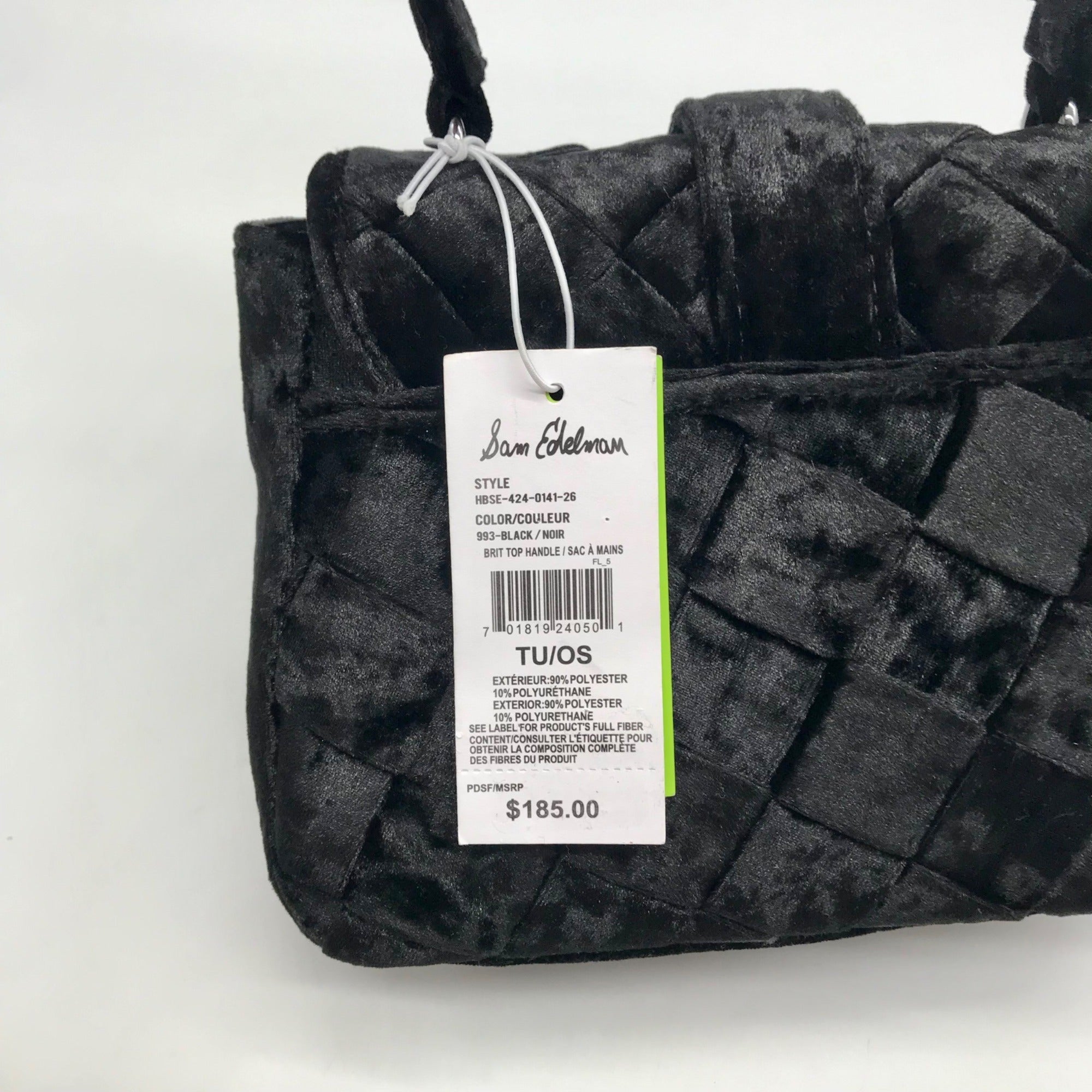 Sam Edelman Black Velvet Handbag