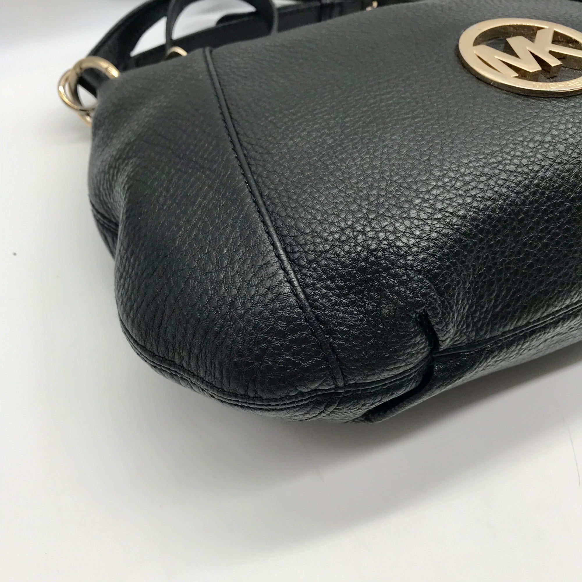 Michael Kors Black Pebbled Leather Convertible Shoulder Bag