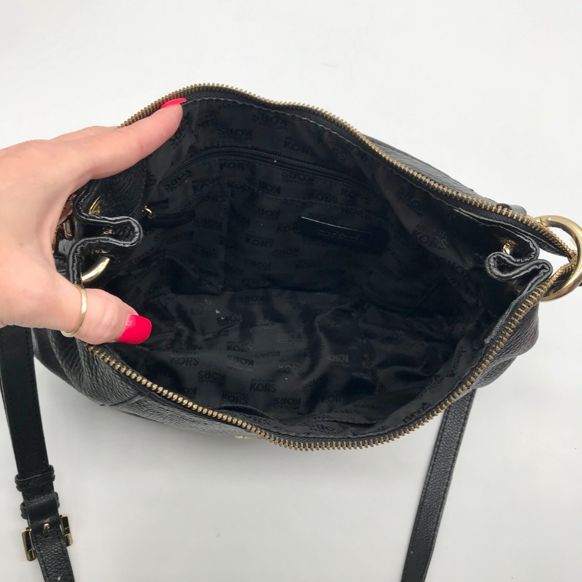 Michael Kors Black Pebbled Leather Convertible Shoulder Bag