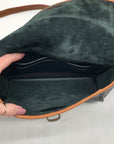 Dooney & Bourke Black & Brown Leather East West Flap Crossbody Bag
