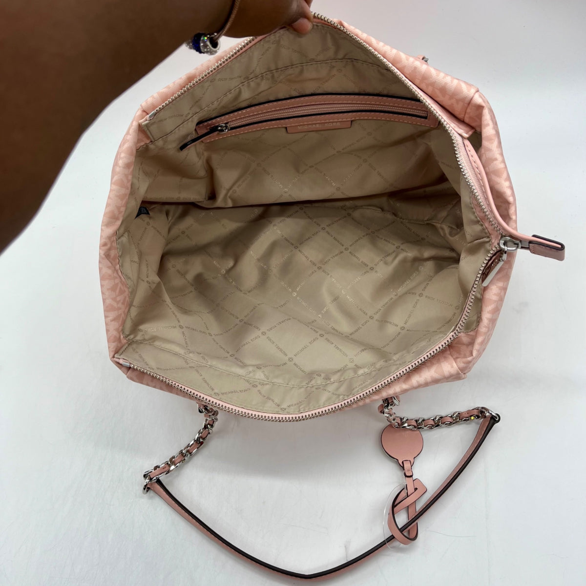 Michael Kors Pink Georgia Extra Large Top Zip Tote Bag
