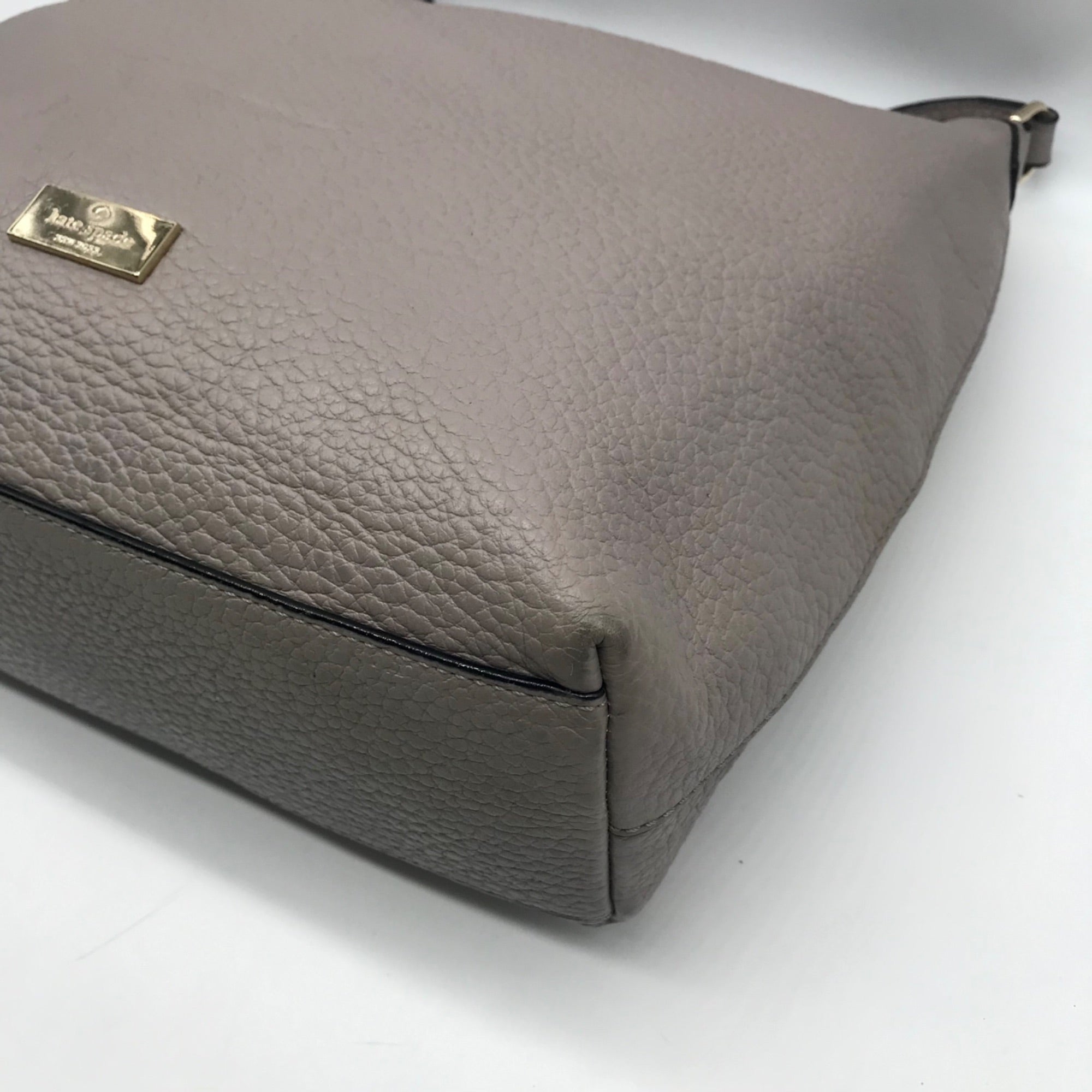 Kate Spade Gray Pebbled Leather Prospect Place Kaia Shoulder Bag