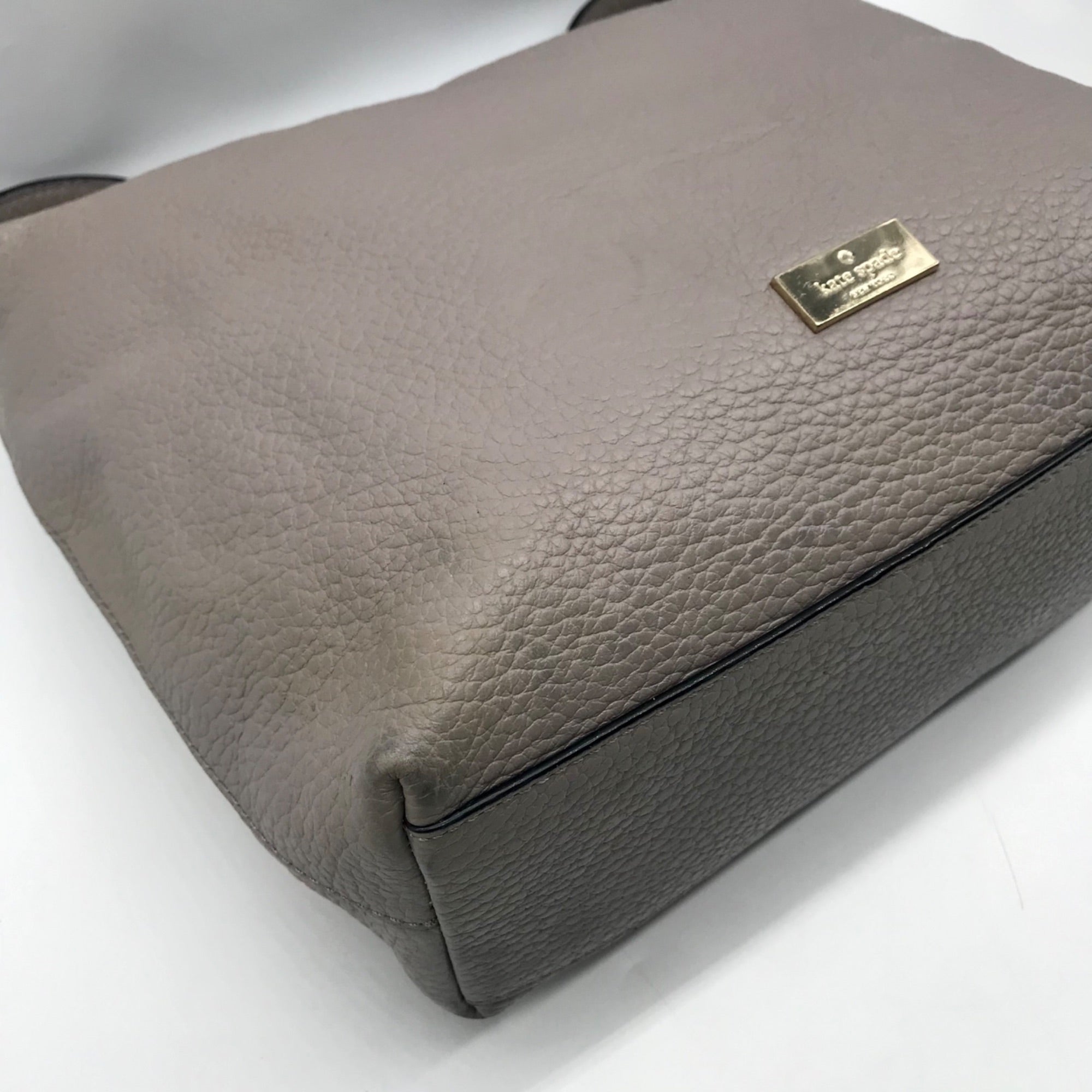 Kate Spade Gray Pebbled Leather Prospect Place Kaia Shoulder Bag