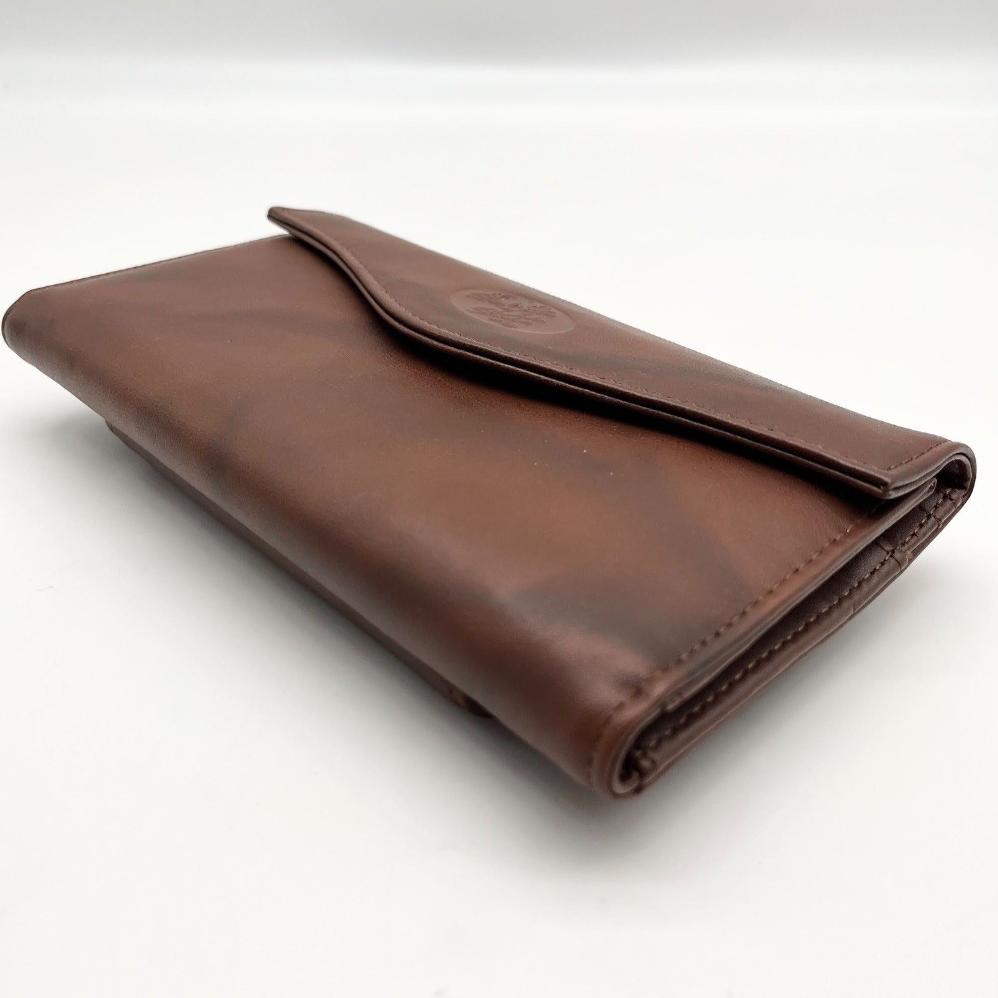 Julia Buxton Brown Leather Heiress Checkbook Wallet