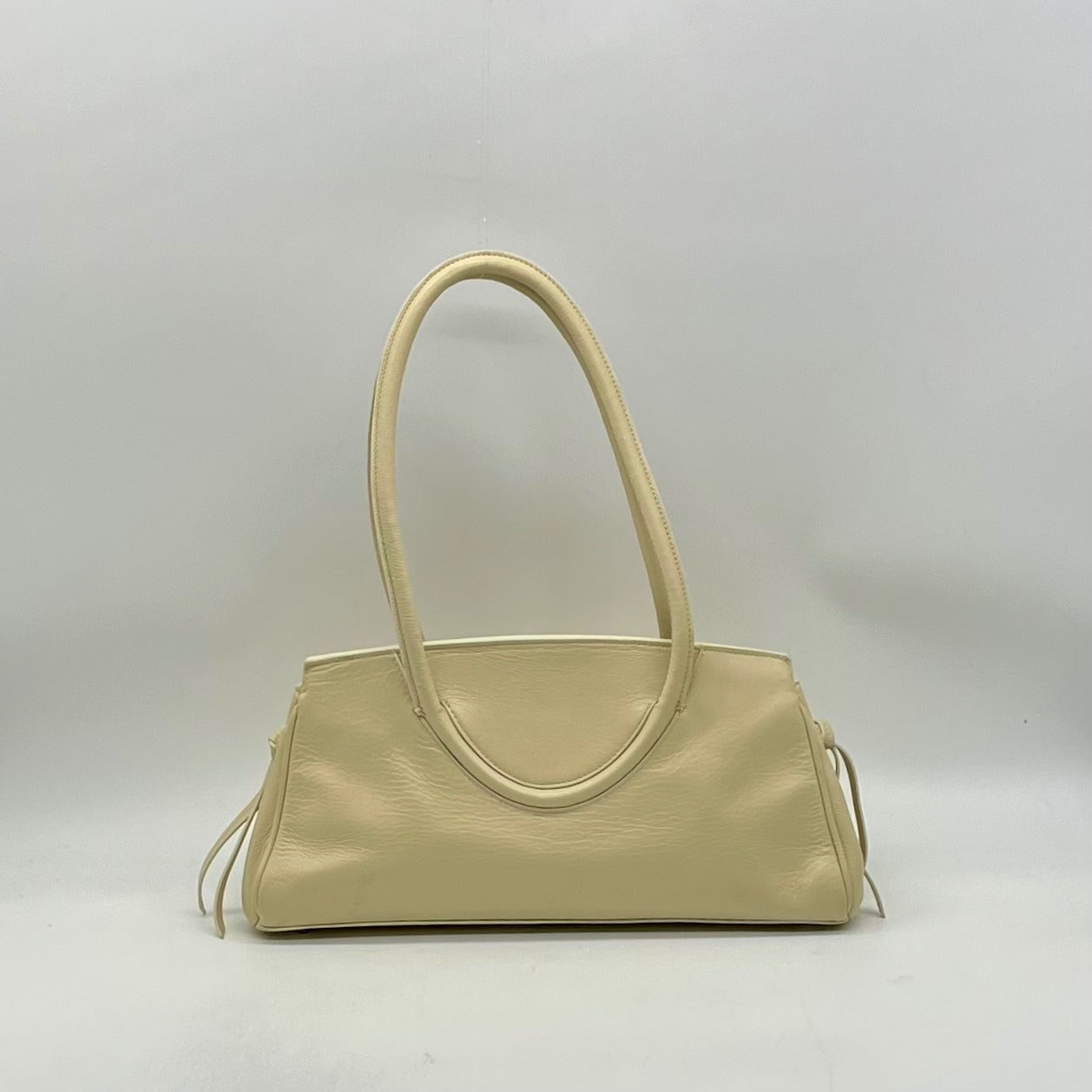Staud Maude Beige Leather Shoulder Bag